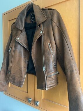 Brown Moto Jacket - Women